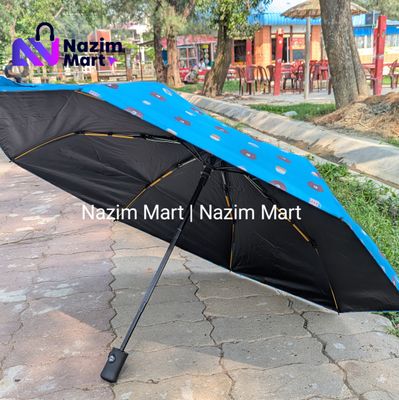 Nazim Mart- Premium windproof double support ribs strong umbrella, compact and portable, black roof for men and women- Multi colour_img_4