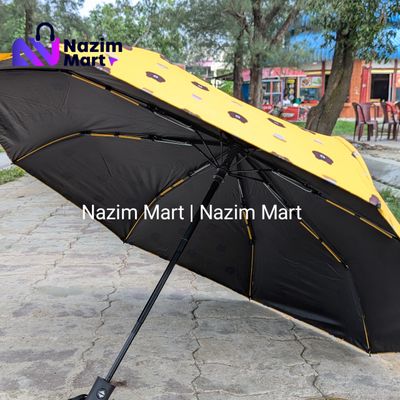 Nazim Mart- Premium windproof double support ribs strong umbrella, compact and portable, black roof for men and women- Multi colour_img_5