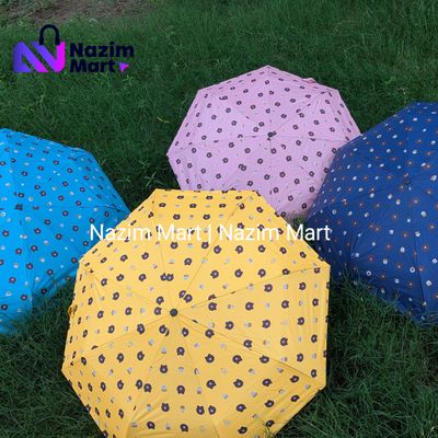 Nazim Mart- Premium windproof double support ribs strong umbrella, compact and portable, black roof for men and women- Multi colour_img_6