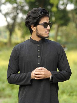 প্রিমিয়াম মাইক্রোস্টিজ ভাঙচুর ফেব্রিক সলিড পাঞ্জাবি_img_0