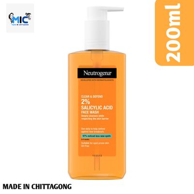 Neutrogena Clear and Defend 2% Salicylic Acid Face Wash 200ml (mic)_img_0