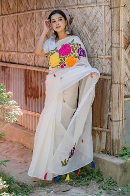 হাফসিল্ক শাড়ীতে এমব্রডাড়ী কাজ করা_img_5