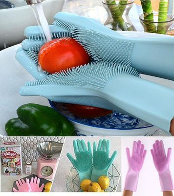 ১ জোড়া Magic Silicone Hand Gloves – Multi-Purpose Dishwashing & Cleaning Gloves_img_0