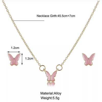 butterfly jewellery set. eartop and chain_img_3