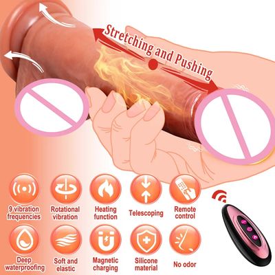 Remote Controlled Heating Thrusting Realistic Big Penis Vibrator Dildo with Suction Cup G Spot Massager Adult Sex Toys for Women_img_1