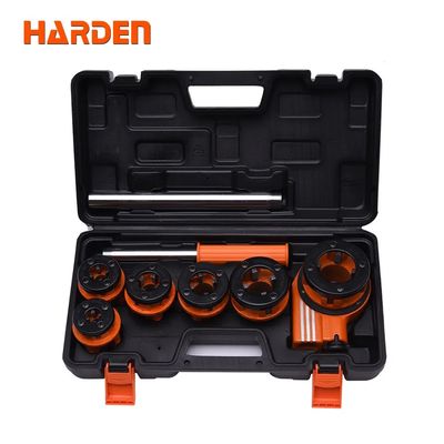 Harden 9Pcs Pipe Threading Set Manual Pipes Threading Tool with Plastic Box 600871_img_0