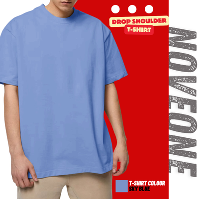 Sky Blue - Drop Shoulder T-shirt for Men_img_0