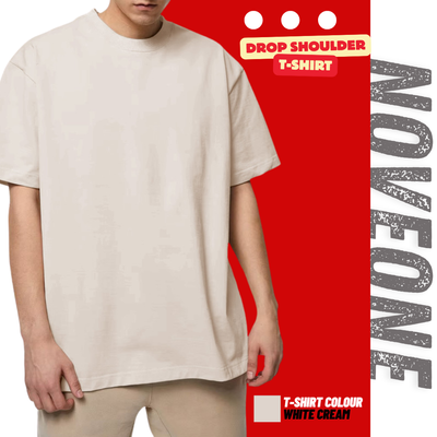 White Cream - Drop Shoulder T-shirt for Men_img_0