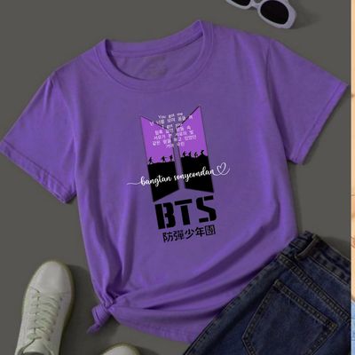 Purple Stylish Logo Half Sleeve T-Shirt_img_0