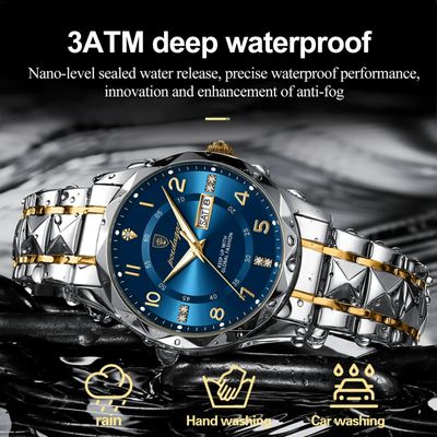 POEDAGAR 858 Luxury Man Wristwatch Waterproof Luminous Date Week Men Watch Sport Stainless Steel Quartz Men’s Watches_img_2