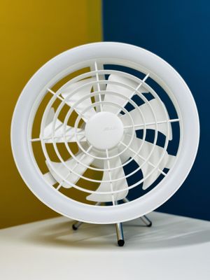 JISULIFE FA17 Rechargeable Fan with LED Light and Table Tripod- White Color_img_2