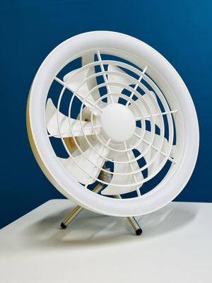 JISULIFE FA17 Rechargeable Fan with LED Light and Table Tripod- White Color_img_3