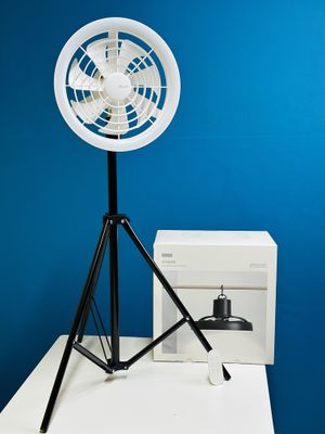 JISULIFE FA17 Rechargeable Fan with LED Light and Table Tripod- White Color_img_5