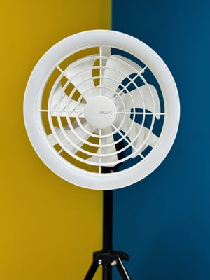 JISULIFE FA17 Rechargeable Fan with LED Light and Table Tripod- White Color_img_7