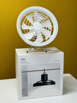 JISULIFE FA17 Rechargeable Fan with LED Light and Table Tripod- White Color_img_9
