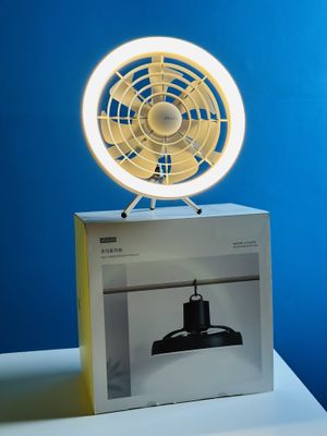 JISULIFE FA17 Rechargeable Fan with LED Light and Table Tripod- White Color_img_14