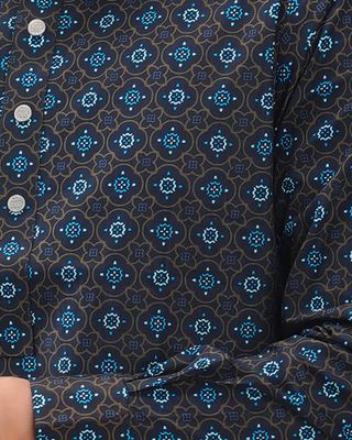 Men's Blue Patterned Panjabi_img_3