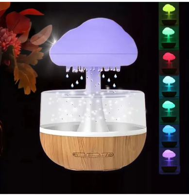 Rain cloud humidifier rain colorful mushroom cloud raindrop atmosphere lamp night light essential oil small aromatherapy machine By Win_img_0