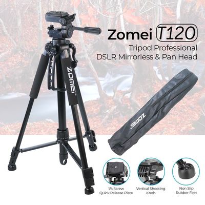 Zomei T120 Mobile & DSLR Tripod-Professional Series (Without Mobile Holder_img_25