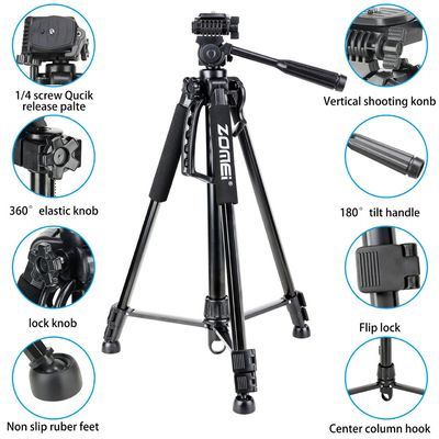 Zomei T120 Mobile & DSLR Tripod-Professional Series (Without Mobile Holder_img_26