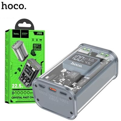 Hoco J105 22.5W Crystal Fast Charging Power Bank 10000 mAh – Gray Color_img_1