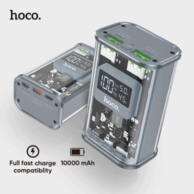 Hoco J105 22.5W Crystal Fast Charging Power Bank 10000 mAh – Gray Color_img_4