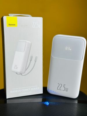 Baseus Comet Series 22.5W 20000mAh Dual Cable Digital Display Power Bank – White Color_img_13