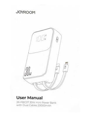 Joyroom JR-PBC07 30W Mini 20000mAh Power Bank With Dual Cables White_img_13