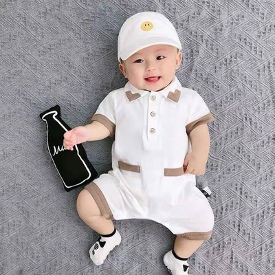 Baby British Officer Romper Dress with Cap (0 to 18 months)_img_0