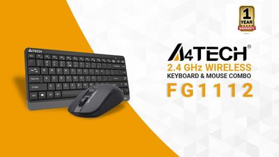 Black Wireless Keyboard & Mouse Combo-A4 Tech FG1112_img_1
