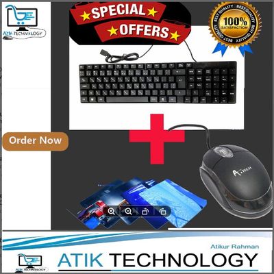 USB Mouse & USB Keyboard mouse pad Combo - Decktop PC and Laptop_img_0