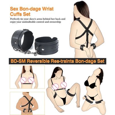 Bondage Kit BDSM Restraints Fetish Erotic Sex Toys Adjustable Handcuffs SM Restraint Wrist And Ankle Cuff Slave Fetish Adult Sex_img_3