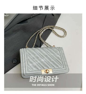 Fashionable New Solid Color PU Embossed Mini Shoulder Bag_img_3