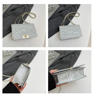 Fashionable New Solid Color PU Embossed Mini Shoulder Bag_img_5
