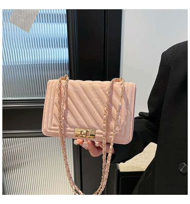 Fashionable New Solid Color PU Embossed Mini Shoulder Bag_img_6