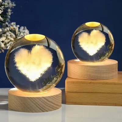 3D Color Changing LED Crystal Ball – Cloud Love Shape_img_0
