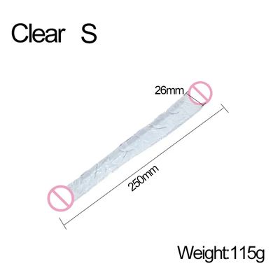 Soft Jelly Dildo Double Long Realistic Dildos Cock Lesbian Vaginal Anal Plug Flexible Fake Penis For Women Dildos Sex Toys_img_1