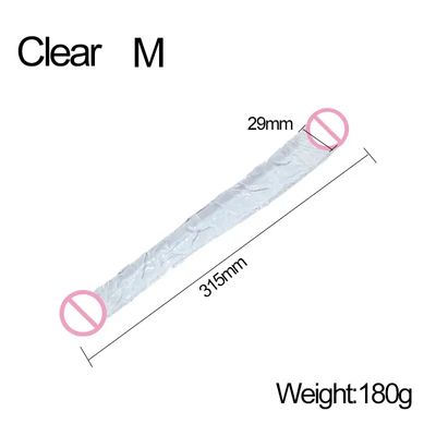 Soft Jelly Dildo Double Long Realistic Dildos Cock Lesbian Vaginal Anal Plug Flexible Fake Penis For Women Dildos Sex Toys_img_2