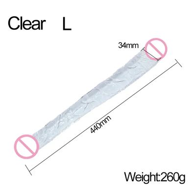 Soft Jelly Dildo Double Long Realistic Dildos Cock Lesbian Vaginal Anal Plug Flexible Fake Penis For Women Dildos Sex Toys_img_3