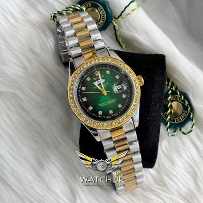 Rolex AA Grade || Dual Tone  || Green Diamond Stone_img_2