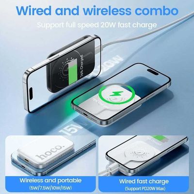 HOCO J117A magnetic wireless fast charging Power bank 10000mAh – White Color_img_4