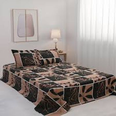 Double King-Size Bedsheet in Various Printed Colors (7'x8') Suti Fabric বিছানা চাদর_img_1