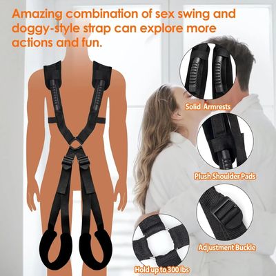 BDSM Bondage Love Slings for Couples Sex Swing Set with Adjustable Strap Adult Sex Toy Soft Plush Padding Mat Sex Restraints Toy_img_2