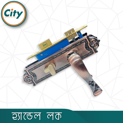 উচ্চ সুরক্ষার ছোট আকারের হ্যান্ডেল লক ভিতরের রুমের জন্য লক নব সহ অ্যান্টিক রঙের দরজার লক Door Lock_img_1