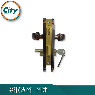 উচ্চ সুরক্ষার ছোট আকারের হ্যান্ডেল লক ভিতরের রুমের জন্য লক নব সহ অ্যান্টিক রঙের দরজার লক Door Lock_img_3