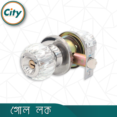 উচ্চ নিরাপত্তার রাউন্ড লক ক্রিস্টালের হাতল মোর্টাইজ রাউন্ড লক ডোর লক সিলভার রঙের দরজার লক_img_2
