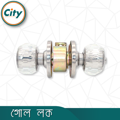 উচ্চ নিরাপত্তার রাউন্ড লক ক্রিস্টালের হাতল মোর্টাইজ রাউন্ড লক ডোর লক সিলভার রঙের দরজার লক_img_3