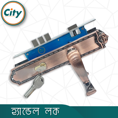 উচ্চ সুরক্ষা স্ট্যান্ডার্ড সাইজের ডোর লক প্রধান দরজার লক অ্যান্টিক রঙের হ্যান্ডেল লক Door Lock_img_1
