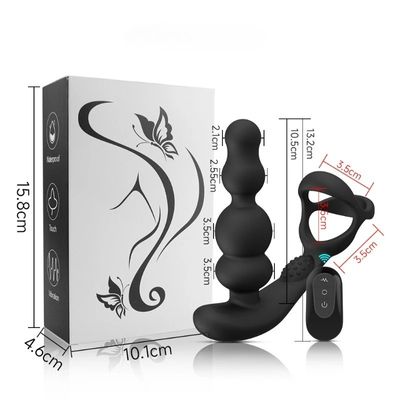 Vibration pull bead anal plug prostate massage remote control wearable charging anal lock sperm ring couple sex toys 18+_img_1