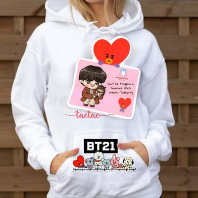 Tata Cartoon Unisex BTS Hoodie_img_4